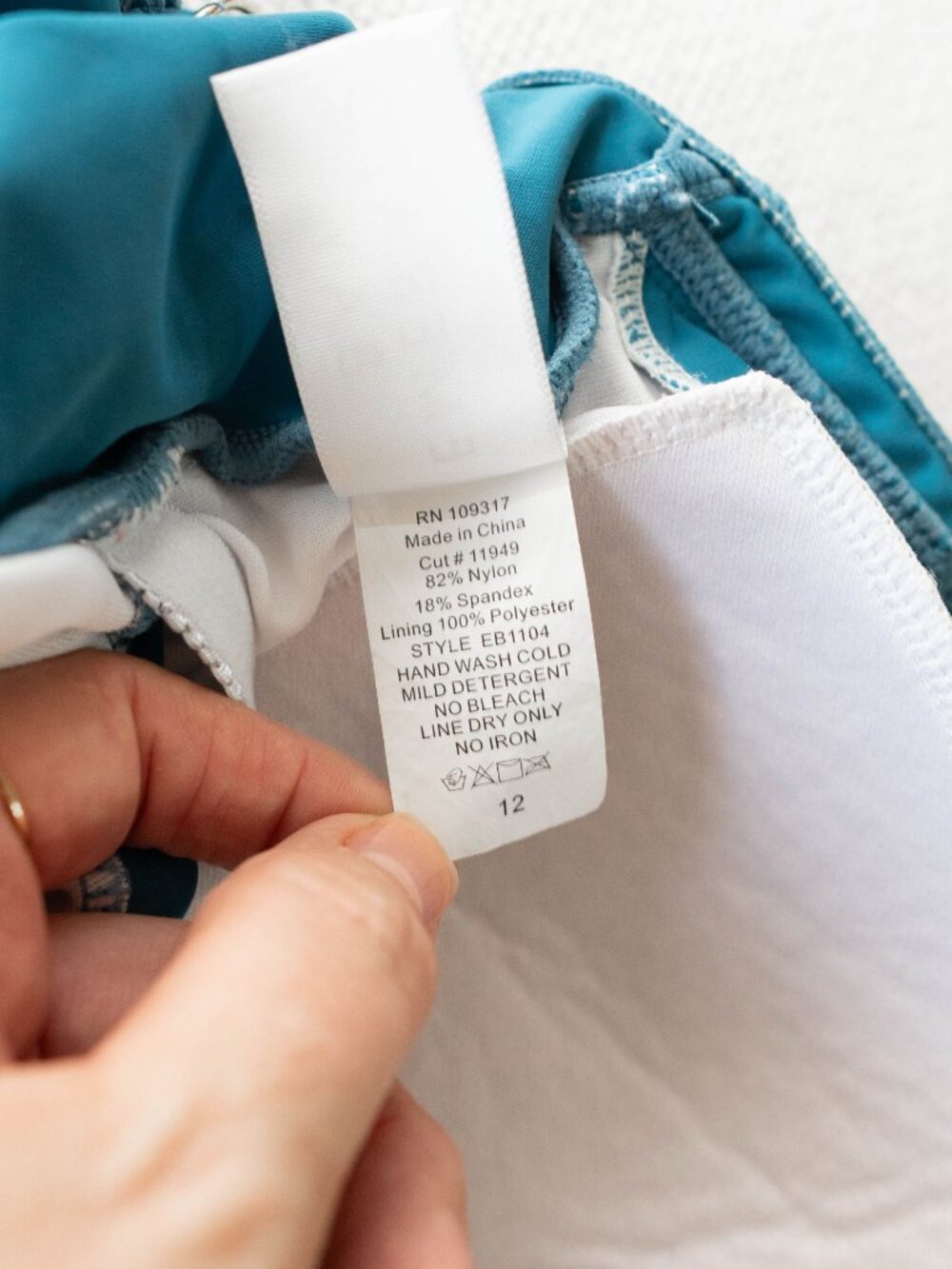 Emerald Bay Womens 12 Teal One Piece Swimsuit Ruched Tummy Control Adjustable - Picture 12 of 12